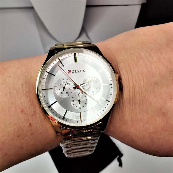 NWT CURREN MENS GOLDTONE WATCH - Picture 3 of 11